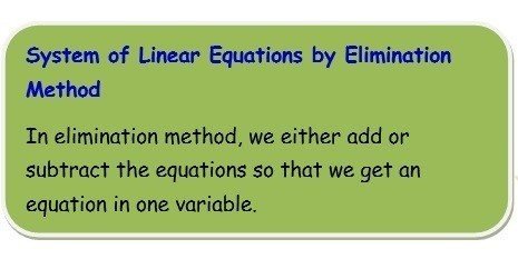 linear equation eith elimination and substitution
